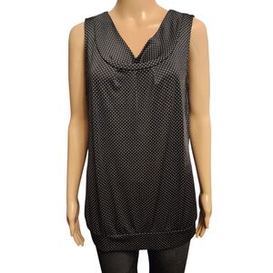 The Limited Black Polka Dot Sleeveless Blouse L